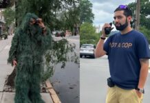 New Jersey Police Use Officer Dressed as Shrub to Issue 74 Distracted-Driving Tickets in Six Hours NJ Cop Disguises Himself as a Shrub to Bust 74 Distracted Drivers