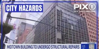 Old Pfizer building to undergo repairs after columns buckle